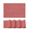 Artoid Mode Pink Vinyl Placemats Set of 4, Washable Heat Resistant Non-Slip Plastic PVC Place Mats for Farmhouse Holiday Party Dining Decor(Red)
