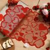 Artoid Mode Red Heart Lace Valentines Placemats Set of 4, 12×18 Inch Table Mats for Wedding Anniversary Party Dining Table Decoration(Red)