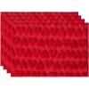 Artoid Mode Red Heart Placemats, 12×18 Inch Seasonal Soft Plush Faux Fur Wool Table Mats for Party Kitchen Dining Decoration Set of 4(Red)