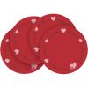 Artoid Mode Red Hearts Round Vinyl Valentines Placemats Set of 4, 14 Inch Mother’s Day Heat Resistant Plastic Place Mats for Party Dining Table Decor(Red)