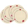 Artoid Mode Red Hearts Round Vinyl Valentines Placemats Set of 4, 14 Inch Mother’s Day Heat Resistant Plastic Place Mats for Party Dining Table Decor(Yellow)
