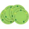 Artoid Mode Shamrock Green Vinyl St. Patrick’s Day Round Placemats Set of 4, 15 Inch Wipeable Spring PVC Woven Table Mats for Party Kitchen Dining Decor
