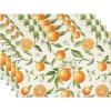 Artoid Mode Strawberry Fruit Summer Placemats Set of 4, 12×18 Inch Seasonal Spring Holiday Table Mats for Party Kitchen Dining Decoration(Beige/Orange)