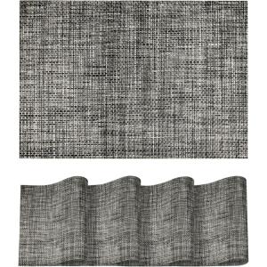 Artoid Mode Pink Vinyl Placemats Set of 4, Washable Heat Resistant Non-Slip Plastic PVC Place Mats for Farmhouse Holiday Party Dining Decor(D-dark Gray)