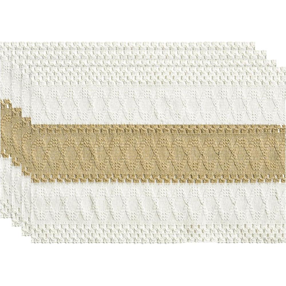 image:imageArtoid Mode Burlap Brown Farmhouse Rustic Placemats Set of 412x18 Inch Seasonal Holiday Hollow Table Mats Party Kitchen Dining DecorationBurlap Brown