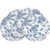 Artoid Mode Blue Floral Brids Spring Vinyl Placemats Set of 4, Washable Heat Resistant Non-Slip Woven Plastic PVC Place Mats for Farmhouse Holiday Party Dining Table Decor(Blue)