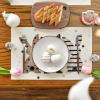 Artoid Mode Bunny Rabbit Easter Placemats Set of 4, 12×18 Inch Seasonal Spring Holiday Table Mats for Party Kitchen Dining Decoration