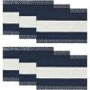 Artoid Mode Burlap Brown Farmhouse Rustic Placemats Set of 4,12×18 Inch Seasonal Holiday Hollow Table Mats Party Kitchen Dining Decoration(Dark Blue)
