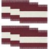 Artoid Mode Burlap Brown Farmhouse Rustic Placemats Set of 4,12×18 Inch Seasonal Holiday Hollow Table Mats Party Kitchen Dining Decoration(Red 1)