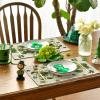 Artoid Mode Cloisonne Clover Round St. Patrick’s Day Placemats Set of 4, 14 Inch Seasonal Spring Shamrocks Table Mats for Kitchen Dining Decoration(Beige)