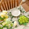 Artoid Mode Cloisonne Clover Round St. Patrick’s Day Placemats Set of 4, 14 Inch Seasonal Spring Shamrocks Table Mats for Kitchen Dining Decoration(Beige)