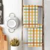 Artoid Mode Colorful Stripes Fall Kitchen Towels Dish Towels, 18×26 Inch Farmhouse Check Decoration Hand Towels Set of 2
