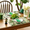 Artoid Mode Cross Shamrocks St. Patrick’s Day Placemats Set of 4, 12×18 Inch Seasonal Spring Floral Table Mats for Party Kitchen Dining Decoration