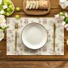 Artoid Mode Floral Rose Spring Placemats Set of 4, 12×18 Inch Seasonal Summer Holiday Pastoral Table Mats for Party Kitchen Dining Decoration