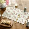 Artoid Mode Floral Rose Spring Placemats Set of 4, 12×18 Inch Seasonal Summer Holiday Pastoral Table Mats for Party Kitchen Dining Decoration