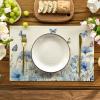 Artoid Mode Hydrangea Wildflowers Spring Placemats Set of 4, 12×18 Inch Seasonal Summer Holiday Table Mats for Party Kitchen Dining Decoration