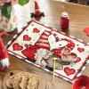 Artoid Mode Kiss Gnomes Valentine Placemats Set of 4, 12×18 Inch Wedding Anniversary Table Mats for Party Kitchen Dining Decoration(Black/Beige)