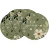 Artoid Mode Olive Green Hello Spring Daisy Flowers Spring Placemats Set of 4, 12×18 Inch Seasonal Holiday Table Mats for Party Kitchen Dining Decoration(Olive Green)