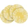 Artoid Mode Pink Leaves Vinyl Round Placemats Set of 4, 14 Inch Washable Non-Slip Heat Resistant Woven Plastic Spring Table Mats for Party Kitchen Dining Decor(Yellow)