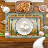 Artoid Mode Rabbit Bunny Eggs Carrot Easter Placemats Set of 4, 12×18 Inch Seasonal Spring Holiday Table Mats for Party Kitchen Dining Decoration