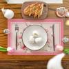 Artoid Mode Rabbit Bunny Eggs Poppy Easter Placemats Set of 4, 12×18 Inch Seasonal Spring Holiday Table Mats for Party Kitchen Dining Decoration