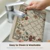 Artoid Mode Wildflowers Leaves Spring Vinyl Placemats Set of 4, Washable Woven Non-Slip Plastic Table Mats for Farmhouse Holiday Party Kitchen Dining Decor