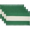 Artoid Mode Burlap Brown Farmhouse Rustic Placemats Set of 4,12×18 Inch Seasonal Holiday Hollow Table Mats Party Kitchen Dining Decoration(Dark Green1)