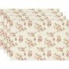 Artoid Mode Floral Rose Spring Placemats Set of 4, 12×18 Inch Seasonal Summer Holiday Pastoral Table Mats for Party Kitchen Dining Decoration