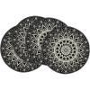 Artoid Mode Pink Yellow Mandala Round Placemats Set of 4,14 Inch Seasonal Spring Table Mats for Party Kitchen Dining Decoration(Black)