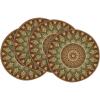Artoid Mode Pink Yellow Mandala Round Placemats Set of 4,14 Inch Seasonal Spring Table Mats for Party Kitchen Dining Decoration(Brown/Yellow)