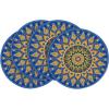 Artoid Mode Pink Yellow Mandala Round Placemats Set of 4,14 Inch Seasonal Spring Table Mats for Party Kitchen Dining Decoration(Bule/Yellow)