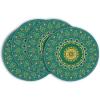 Artoid Mode Pink Yellow Mandala Round Placemats Set of 4,14 Inch Seasonal Spring Table Mats for Party Kitchen Dining Decoration(Green)
