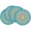 Artoid Mode Pink Yellow Mandala Round Placemats Set of 4,14 Inch Seasonal Spring Table Mats for Party Kitchen Dining Decoration(Sky Blue)