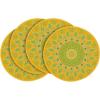 Artoid Mode Pink Yellow Mandala Round Placemats Set of 4,14 Inch Seasonal Spring Table Mats for Party Kitchen Dining Decoration(Yellow)