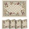 Artoid Mode Wildflowers Leaves Spring Vinyl Placemats Set of 4, Washable Woven Non-Slip Plastic Table Mats for Farmhouse Holiday Party Kitchen Dining Decor