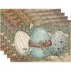 Artoid Mode Wood Eucalyptus Eggs Easter Placemats Set of 4, 12×18 Inch Spring Seasonal Table Mats for Party Kitchen Dining Decoration