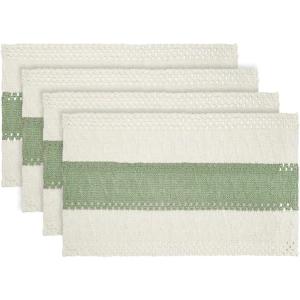 Artoid Mode Burlap Brown Farmhouse Rustic Placemats Set of 4,12×18 Inch Seasonal Holiday Hollow Table Mats Party Kitchen Dining Decoration(Light Green)