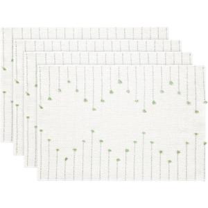 Artoid Mode Light Grey Farmhouse Woven Rustic Placemats Set of 4,12×18 Seasonal Holiday Macrame Burlap Kitchen Dining Table Decoration for Home Party Decor(Sage Green)