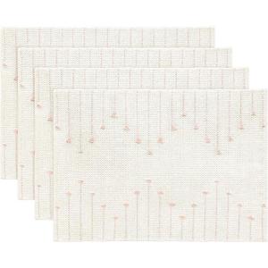 Artoid Mode Light Grey Farmhouse Woven Rustic Placemats Set of 4,12×18 Seasonal Holiday Macrame Burlap Kitchen Dining Table Decoration for Home Party Decor(Pink)