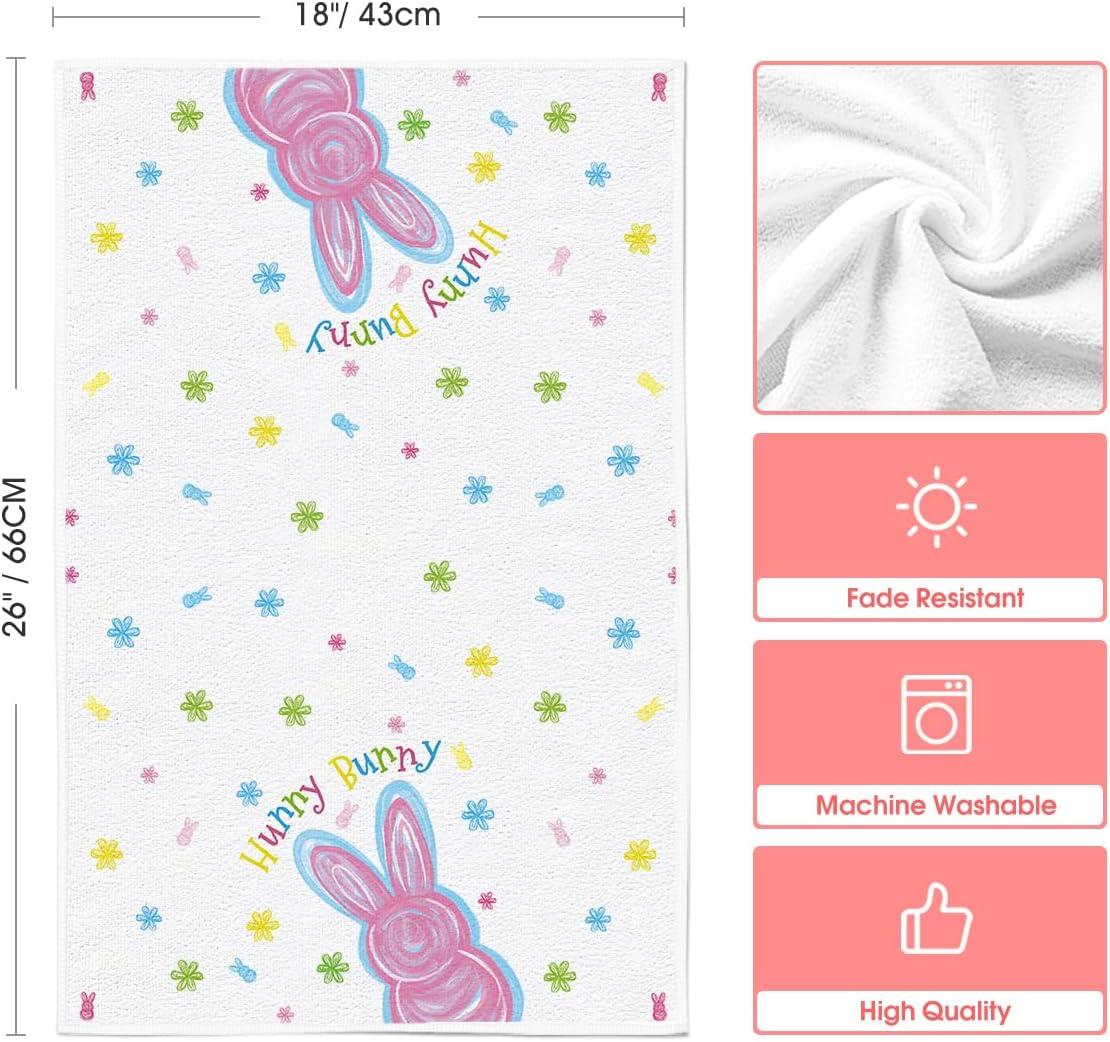 image:imageArtoid Mode Beige Rabbit Flowers Bless Our Home Happy Easter Spring Kitchen Towels Dish Towels 18x26 Inch Farmhouse Summer Decoration Cleaning Set of 4Beige