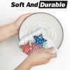 Artoid Mode America Stars Eucalyptus 4th of July Kitchen Towels Dish Towels, 18×26 Inch Patriotic Memorial Day Decoration Hand Towels Set of 2