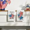 Artoid Mode America Stars Eucalyptus 4th of July Kitchen Towels Dish Towels, 18×26 Inch Patriotic Memorial Day Decoration Hand Towels Set of 2