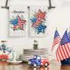 Artoid Mode America Stars Eucalyptus 4th of July Kitchen Towels Dish Towels, 18×26 Inch Patriotic Memorial Day Decoration Hand Towels Set of 2