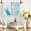 Artoid Mode Beige Rabbit Flowers Bless Our Home Happy Easter Spring Kitchen Towels Dish Towels, 18×26 Inch Farmhouse Summer Decoration Cleaning Set of 4(Blue)