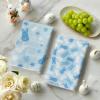 Artoid Mode Beige Rabbit Flowers Bless Our Home Happy Easter Spring Kitchen Towels Dish Towels, 18×26 Inch Farmhouse Summer Decoration Cleaning Set of 4(Blue)