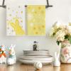 Artoid Mode Beige Rabbit Flowers Bless Our Home Happy Easter Spring Kitchen Towels Dish Towels, 18×26 Inch Farmhouse Summer Decoration Cleaning Set of 4(Yellow)