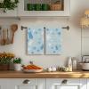 Artoid Mode Beige Rabbit Flowers Bless Our Home Happy Easter Spring Kitchen Towels Dish Towels, 18×26 Inch Farmhouse Summer Decoration Cleaning Set of 4(Blue)
