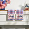 Artoid Mode Blue Red Buffalo Plaid Stars Patriotic 4th of July Kitchen Towels Dish Towels, 18×26 Inch Memorial Day Decoration Hand Towels Set of 2(Red/Blue)