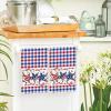 Artoid Mode Blue Red Buffalo Plaid Stars Patriotic 4th of July Kitchen Towels Dish Towels, 18×26 Inch Memorial Day Decoration Hand Towels Set of 2(Red/Blue)