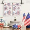 Artoid Mode Fireworks Stars Patriotic 4th of July Kitchen Towels Dish Towels, 18×26 Inch Farmhouse Memorial Day Decoration Hand Towels Set of 2(Beige)